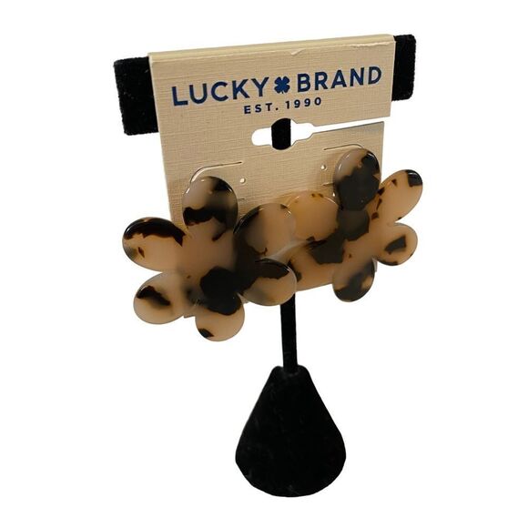 Lucky Brand Tortoise Shell Daisy Petal Posts. - Picture 2 of 6